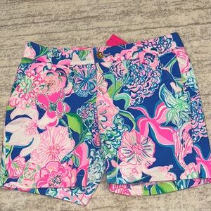 Lilly Pulitzer Blue and Pink Floral Women's Shorts